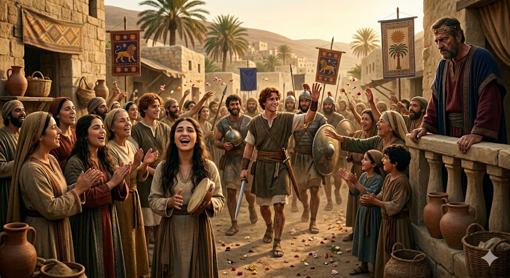 הִכָּה שָׁאוּל בַּאֲלָפָו וְדָוִד בְּרִבְבֹתָיו